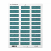 Teal Heart Script Couple Return Address Label ラベル (フルシート)