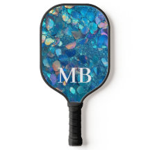 Teal Holographic Glitter Sparkle Glam Monogram