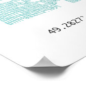 Teal Home Road Network Map of Vancouver Coordinate ポスター (角)