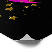 TEAL HOT PINK Banner Birthday Party Celebration ポスター (角)