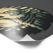 Teal Howling Wolf Moon Art フォトプリント (角)