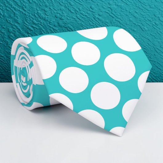 Teal Jumbo Polka Dots Custom Necktie ネクタイ