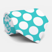 Teal Jumbo Polka Dots Custom Necktie ネクタイ (ロール)