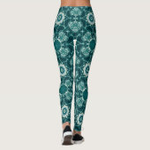 Teal Kaleidoscope Floral Leggings レギンス (裏面)