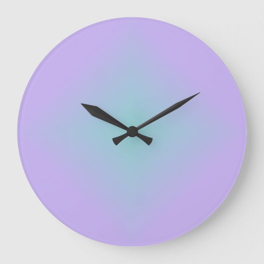 Teal Lavender Glow ラージ壁時計 (正面)