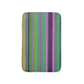 Teal Lavender Orange Purple Stripes バスマット (正面縦)