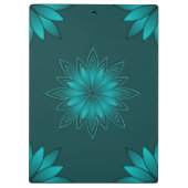 Teal Leaf Mandala Design on Dark Cyan クリップボード (裏面)