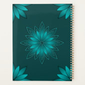 Teal Leaf Mandala Design on Dark Cyan プランナー手帳 (裏面)