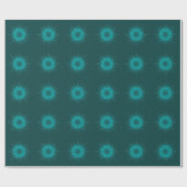 Teal Leaf Mandala Design on Dark Cyan ラッピングペーパー (フラット)