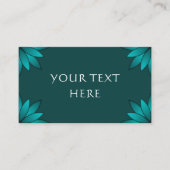 Teal Leaf Mandala Design on Dark Cyan 名刺 (正面)