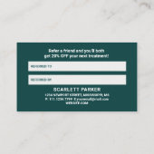 Teal Leaf Mandala Design on Dark Cyan 紹介カード (裏面)