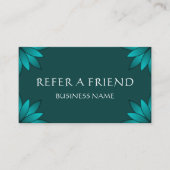 Teal Leaf Mandala Design on Dark Cyan 紹介カード (正面)