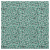 Teal Leopard Print Trendy Retro Fabric ファブリック (見本)
