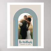 Teal Lombard Lines Arch Custom Photo Art Print ポスター (正面)