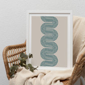 Teal Lombard Wavy Lines Modern Minimal Art Print ポスター