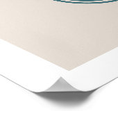 Teal Lombard Wavy Lines Modern Minimal Art Print ポスター (角)