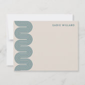 Teal Lombard Wavy Lines Modern Stationery Card ノートカード (正面)