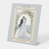 Teal Lucky Us Custom Photo Valentine's Day 台座サイン (正面)