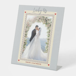 Teal Lucky Us Custom Photo Valentine's Day 台座サイン