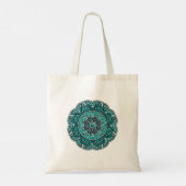 Teal Mandala Tote Bag - Boho Canvas ShoppiTote Bag トートバッグ (裏面)