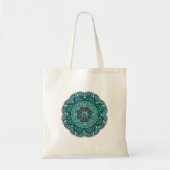 Teal Mandala Tote Bag - Boho Canvas ShoppiTote Bag トートバッグ (正面)