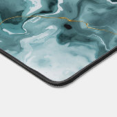 Teal Marble Gold Vein Desk Mat デスクマット (コーナー)