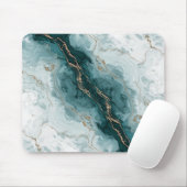 Teal Marble & Gold Vein Mousepad マウスパッド (マウス)