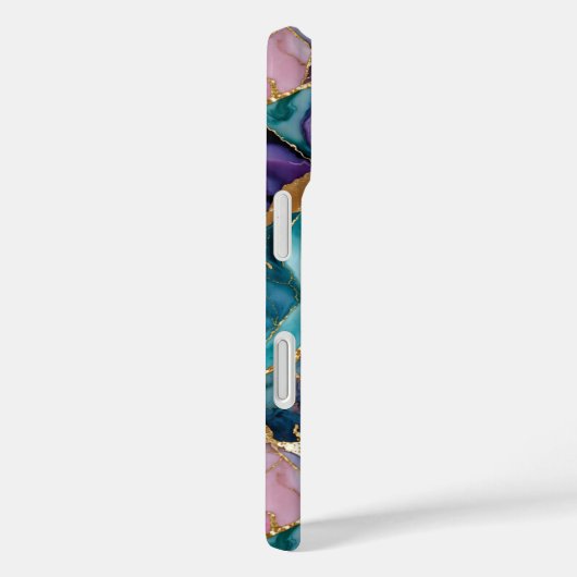 Teal Marble Phone Case Gold Abstract Luxury Case-Mate iPhoneケース (裏面 / 右)