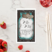 Teal Mason Jar Wood Rustic Wedding (インサイチュ)