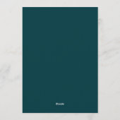 Teal Mauve Opulent Wedding 招待状 (裏面)