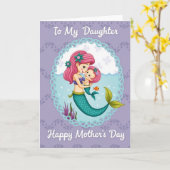 Teal Mermaid Mothers Day Card カード (黄色い花)