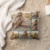 Teal Mom Is a Verb Family Photo Mum Keepsake クッション (ブランケット)