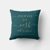 Teal Mom Is a Verb Not A Noun ママのための思い出 クッション (裏面)