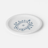 Teal Monogram Plate ペーパープレート (アングル)