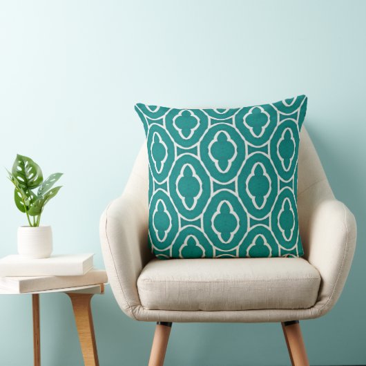  Teal Moroccan Trellis Pattern クッション (椅子)