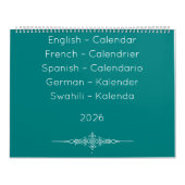 Teal  Multilingual Calendar カレンダー (カバー)