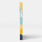 Teal & Mustard Abstract Cover — Modern Minimalist  iPhoneケース (左側面)