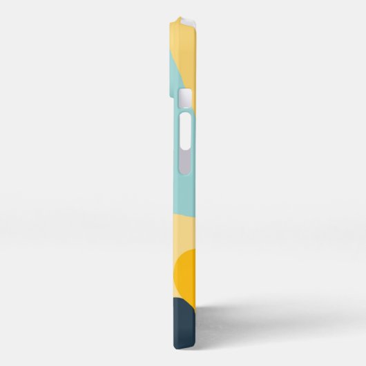 Teal & Mustard Abstract Cover — Modern Minimalist iPhoneケース (左側面)