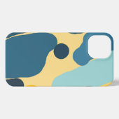 Teal & Mustard Abstract Cover — Modern Minimalist  iPhoneケース (裏面横)