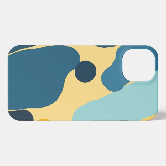Teal & Mustard Abstract Cover — Modern Minimalist  iPhoneケース (裏面横)