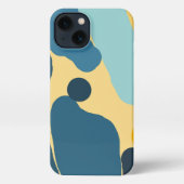 Teal & Mustard Abstract Cover — Modern Minimalist iPhoneケース (裏面)