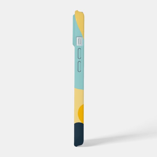Teal & Mustard Abstract Cover — Modern Minimalist iPhone 15ケース (左側面)