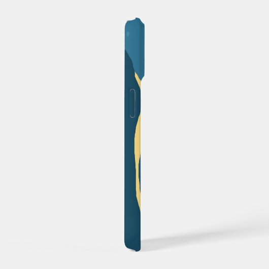 Teal & Mustard Abstract Cover — Modern Minimalist  iPhone 15ケース (右側面)