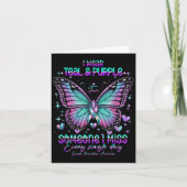 Teal N Purple Butterfly Suicide Prevention Awarene カード (正面)