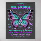 Teal N Purple Butterfly Suicide Prevention Awarene ポスター (正面)