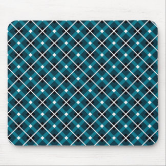 Teal & Navy Geometric Grid Pattern マウスパッド