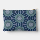 Teal & Navy Geometric Kaleidoscope Pattern アクセサリーポーチ (裏面)