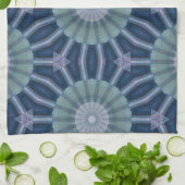Teal & Navy Geometric Kaleidoscope Pattern キッチンタオル (折り畳み)