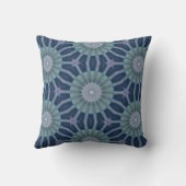 Teal & Navy Geometric Kaleidoscope Pattern クッション (裏面)
