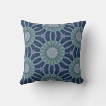 Teal & Navy Geometric Kaleidoscope Pattern